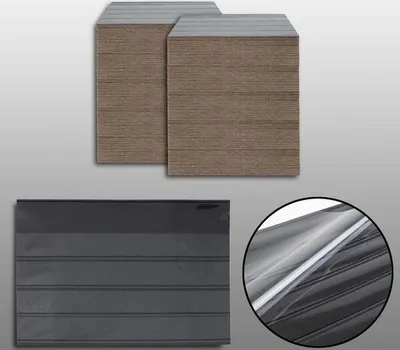 Produktbild von Prophila Collection 1000 Einsteckkarten A6/C6 158x113 mm schwarz mit 4 Streifen und Schutzfolie