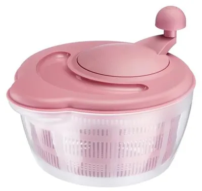 Salatschleuder 5 l, ø 26 cm, Kunststoff, BPA-frei, transparent/rosa
