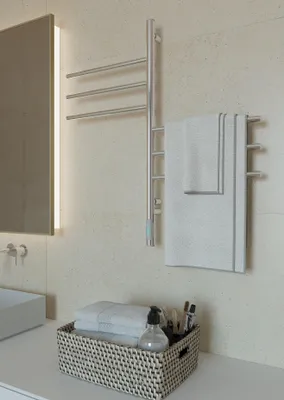 Immagine prodotto di Termosifone da bagno elettrico Verticale 6 65W 76x40cm 6 bracci orientabili