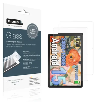 Image de 2x Protection ecrán pour Whitedeer A7 mat Verre souple Film Protecteur 9H dipos