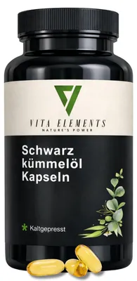 Imagen del producto de Vita Elements Aceite de Comino  400 Cápsulas Nigella Sativa Suplemento Alimenticio