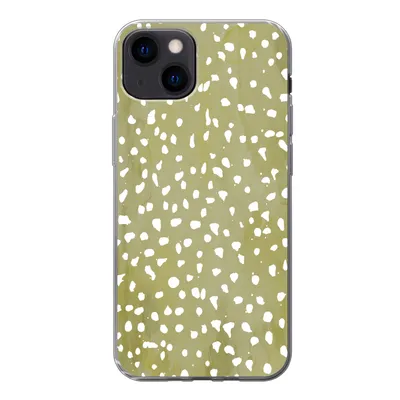Produktbild von MuchoWow® Handyhülle Schutzhülle Hülle für iPhone 13 Polka dots - Weiß - Grün Silikon Softcase Handy Hülle - Karteninhaber