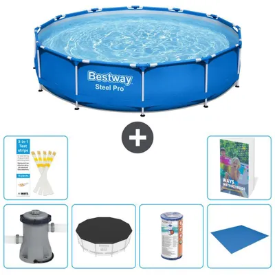 Zdjęcie produktu dla Basen stalowy Bestway Steel Pro, okrągły - 366 x 76 cm - 5-częściowy, model S341