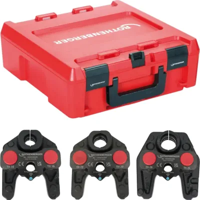 Immagine prodotto di Rothenberger ROMAX NANO iJAWs TH 16 - 20 - 26 mm Set di ganasce di pressatura 3 pezzi ( 1000004940 ) + Rocase