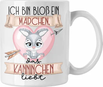 Produktbild von Trendation - Kaninchen Tasse Geschenk Frauen Ich Bin Bloß Ein Mädchen Das Kaninchen Liebt Hasen Kaninchen-Liebhaberin Geschenk Spruch Geburtstag (Weiß)