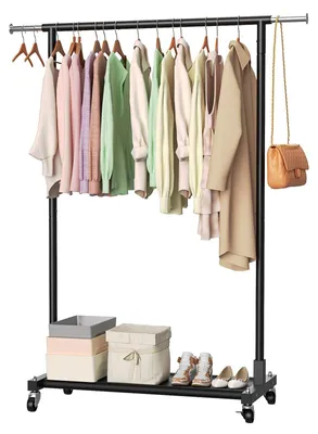 Image de Porte-vêtements autoportant avec roulettes verrouillables