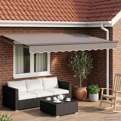Image de vidaXL, store enroulable extensible, gris clair, 3 x 2 mètres
