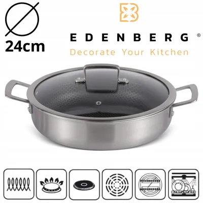 Produktbild von EDENBERG Garnek z Pokrywką Nieprzywierający Indukcja 24cm