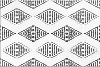 Imagen del producto de Alfombra de vinilo con diseño de rombos – 150x225 cm – Alfombra para exteriores – Para terraza – Resistente a la intemperie – Diseño moderno