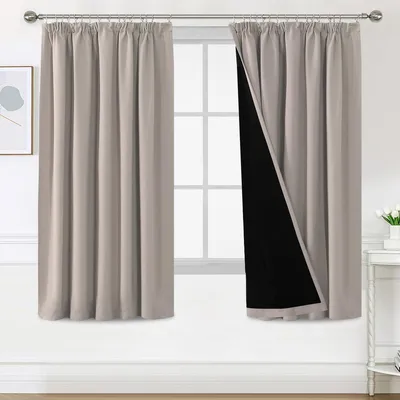 Image de Rideaux thermiques pour salon et chambre à coucher - Rideaux occultants 100% pour intérieur - Lot de 2