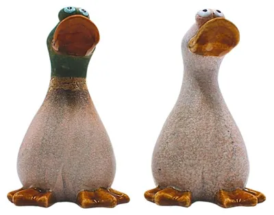 Imagen del producto de Juego de 2 figuras decorativas de patos para el jardín