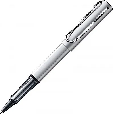 Produktbild von LAMY AL-star Tintenroller 325 – Praktischer Rollerball aus Aluminium in der Farbe Hell-Silber mit transparentem Griffstück und Metallclip – Mit Tintenroller-Mine M 63 schwarz – Strichbreite M