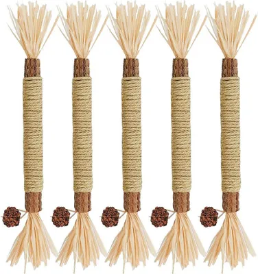 Produktbild von 5 stücke Natürliche molaren stick katze spielzeug katze kauen spielzeug kätzchen zähne reinigung essbare katze katze spielzeug
