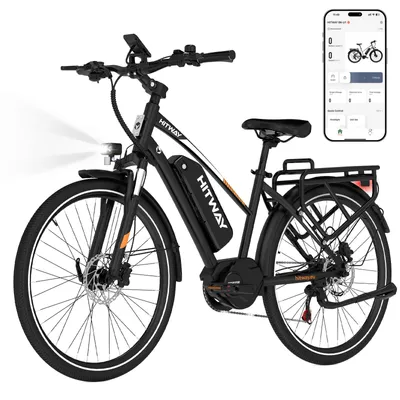 Produktbild von HITWAY BKU1 E Bike 27,5" x 2,2 Reifen Elektrofahrrad, 36V 13Ah Akku, Mittelmotor,7-Gang,25 km/h, 120-150 km Reichweite, Federgabel, Scheibenbremsen