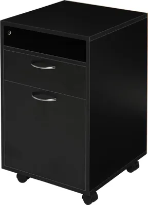 Produktbild von Rollcontainer Schubladencontainer Container, 1 Fach, 1 Regal, 1 Schublade, 40 cm x 3 cm x 60 cm, Schwarz