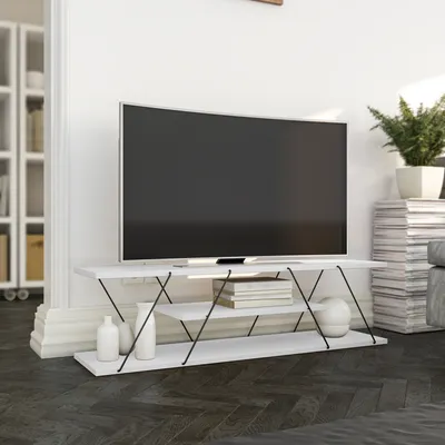 Produktbild von Skye Decor, Canaz v2 - White, Black, TV-Schränke, Weiß, 120 x 33 x 33 cm