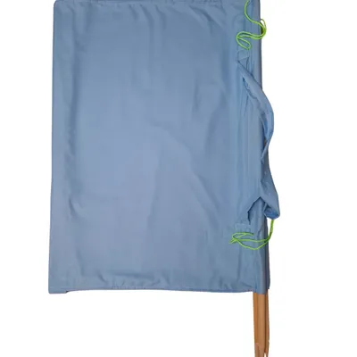 Produktbild von Windschutz 5m mit Holzstäben – Sichtschutz für Strand, Garten, Camping & Meer – Trennwand mit Tragegurt – Windschutzplane - Einfarbig - Blau
