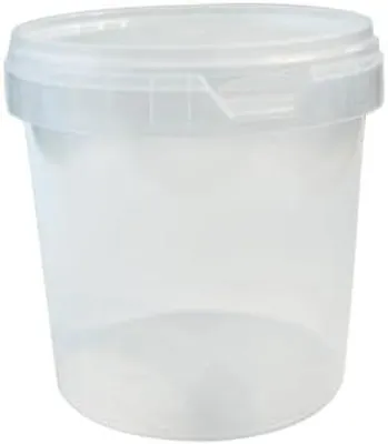 Immagine prodotto di Secchiello trasparente con coperchio, capacità 5 litri, in plastica, per lo stoccaggio