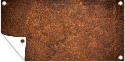 Produktbild von MuchoWow® 160x80 cm Outdoor-Poster Gartendeko Sichtschutz Garten Poster für den Garten  Leder - Textur - Braun - Orange