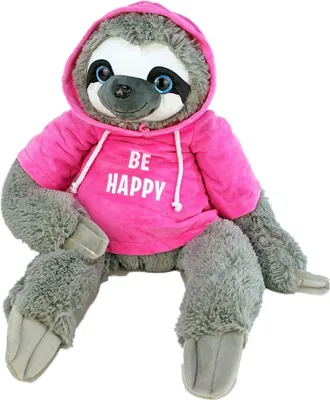 Produktbild von Faultier mit Pullover Plüschtier pink "Be Happy" - ca. 60 cm