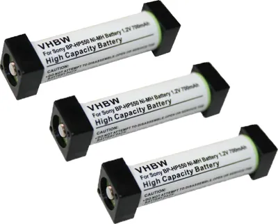 Produktbild von vhbw 3x Akku kompatibel mit Sony MDR-RF850R Wireless Headset Kopfhörer (700 mAh, 1,2 V, NiMH)