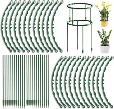 Immagine prodotto di Portavasi in plastica - Confezione da 48 pezzi - A semicerchio - 25 x 14 cm - Portavasi da giardino - Anello di protezione per piante in plastica