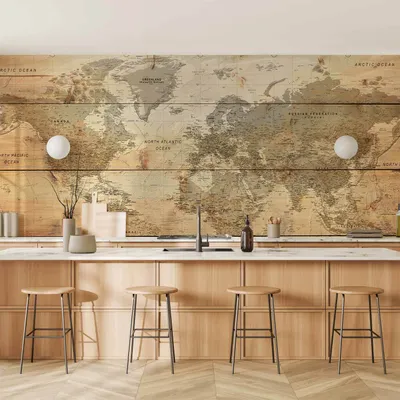Produktbild von Vlies Fototapete - Map on Boards 450x315 cm Karten k-A-0218-a-a