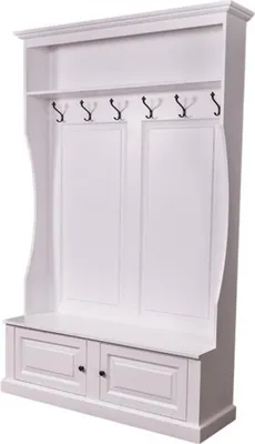 Produktbild von Casa Padrino Jugendstil Wand Garderobe mit Schrankfach und Ablage - Landhaus Stil Garderobenschrank
