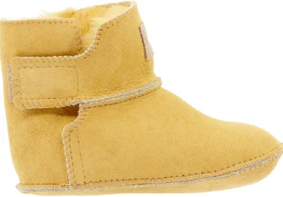 Produktbild von Vanuba - Kinder Hausschuhe Kiko Moderne Pantoffeln Natur Wolle K001 Mustard, Größe 22 EU