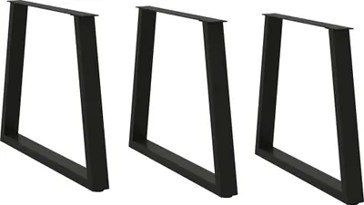 Zdjęcie produktu dla Nogi do stołu jadalnego w kształcie litery V 3 szt. Czarne 70x(72-73,3) cm Stalowe