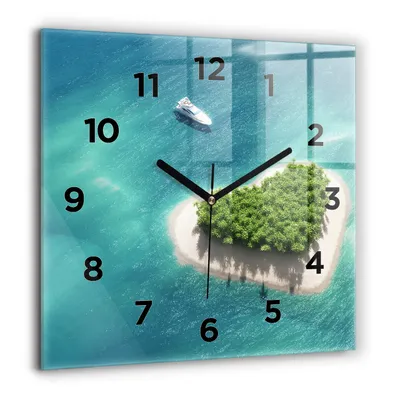 Produktbild von Wallfluent Große Wanduhr – Stilles Quarzuhrwerk - Uhr Dekoration Wohnzimmer Schlafzimmer Küche - Zifferblatt - schwarze Zeiger - 60 cm - Herzinsel