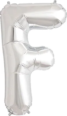 Zdjęcie produktu dla Srebrny Balon Kształt Litery 40Cm Srebrna Litera F