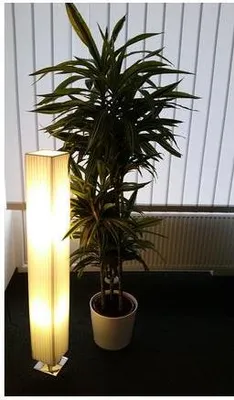 Produktbild von Plissee-Stehleuchte eckig in weiß "Cannes" inkl. LED Leuchtmittel