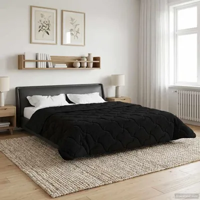 Produktbild von "Schlussverkauf" Ganzjahresbettdecke Gepolstert - Schwarz 220x240 cm - Bettdecken C456