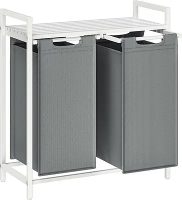 Produktbild von Wäschmaschine mit 2 Kammern – Wäschetrockner mit abnehmbaren Wäschetauchern – Weiß – 2x46L