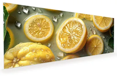 Produktbild von Küchenrückwand Spritzschutz Glas mit Motiv Zitronenfrische 40 x 40 cm