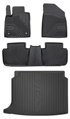 Productafbeelding van Rubberen automatten + kofferbakmat voor MG 4 vanaf 2022 (hatchback) – 4-delig, zwart, op maat – Wielganizator