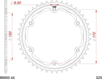 Produktbild von AFAM Kettenrad Stahl Standard - 525