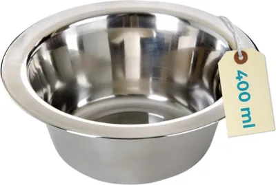 Produktbild von Standard Edelstahl Napf 13,5 cm 400 ml Futternapf Wassernapf Hunde Katzen Hundenapf Katzennapf Freßnapf Ersatznapf Rostfrei