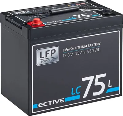 Produktbild von ECTIVE LC 75L 12V LiFePO4 Lithium Versorgungsbatterie 75 Ah - 0% nach §12 Abs. 3 UstG