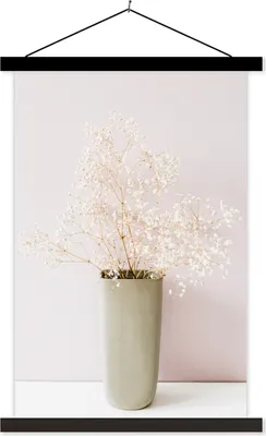 Produktbild von MuchoWow® Textilposter Pflanzen - Vase - Stilleben 120x180 cm mit schwarzem Rahmen - Fotos