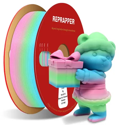 PLA-Filament 1,75 mm, 1 kg, matt Regenbogen-Farbverlauf