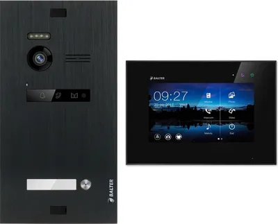 Produktbild von BALTER EVO Video Türsprechanlagen Schwarz Set 2-Draht BUS 7" LCD Monitor für 1 Familienhaus
