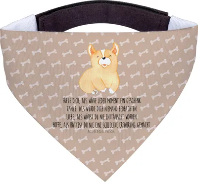 Produktbild von Mr. & Mrs. Panda Hunde Halstuch Corgie - Hundeglück - Geschenk, Hund, Corgi, Sprüche, Schal, Bandana, Hals Tuch, Dreieckstuch, Lebensfroh, für, Spruch, Optimistisch