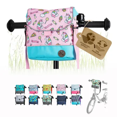 Produktbild von BAMBINIWELT Lenkertasche Tasche für Puky für Woom Laufrad Räder Roller Fahrrad Fahrradtasche für Kinder wasserabweisend mit Schultergurt, Modell 20