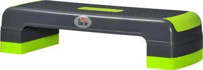 Produktbild von Aerobik-Stepper, 3-stufig höhenverstellbar, bis 150 kg, 78 x 28 x 20 cm, Grau/Grün
