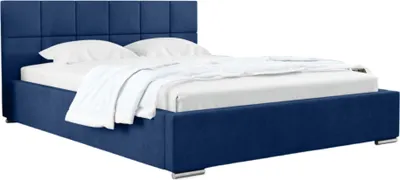 Produktbild von Carlo 120 x 200 cm - Polsterbett mit Bettkasten und Holzrahmen - Doppelbett mit h¶her Kopsttze - Ohne Matraze - Dunkelblau