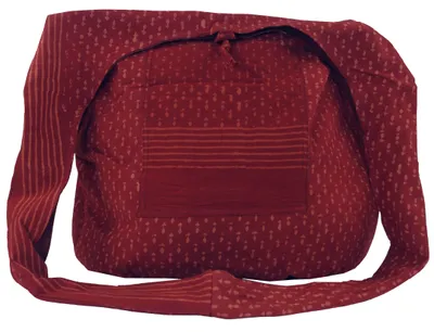Produktbild von Sadhu Bag, Umhängetasche, Blockdruck Hippie Schultertasche, Schulterbeutel, Einkaufstasche, Uni - Erwachsene, Rot, Baumwolle, 35*49*30 cm, Alternative Umhängetasche, Handtasche aus Stoff