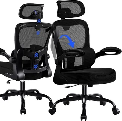 Imagen del producto de Silla de oficina ergonómica con soporte lumbar, capacidad de hasta 150 kg, color