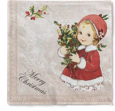 Produktbild von Tissue Serviette Wiebke, 3-lagig, 33 x 33 cm, 100 Stück - Mank - Weihnachten